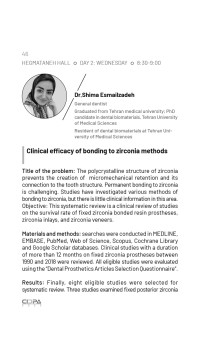 clinical efficacy of bonding to zirconia methods