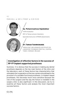 investigation of effective factors in the success of rp-fp implant supported prostheses