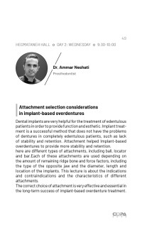 attachment selection considerations in impalnt-based overdentures