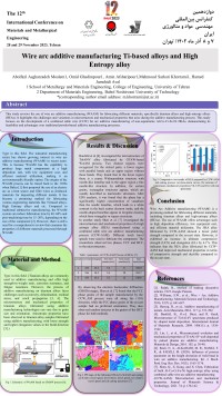 Wire arc additive manufacturing Ti-based alloys and High Entropy alloy