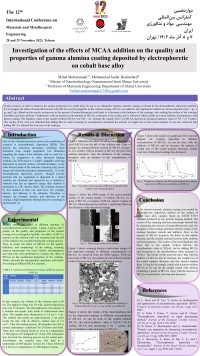 investigation of the effects of MCAA addition on the quality and properties of gamma alumina coating deposited by electrophoretic on cobalt base alloy