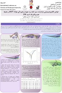 خواص الکتروشیمیایی بازدارنده سبز گیاه زرد چوبه برخوردگی فولاد St37در محیط هیدروکلریک اسید 1M