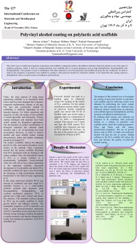 Polyvinyl alcohol coating on polylactic acid scaffolds