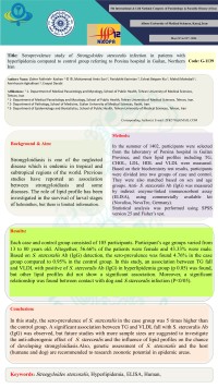 Seroprevalence study of Strongyloides stercoralis infection in patients with hyperlipidemia compared to control group referring to Porsina hospital in Guilan, Northern Iran