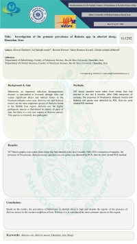 Investigation of the genomic prevalence of Babesia spp. in aborted sheep, Hamedan, Iran