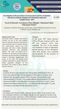 Investigation of the prevalence of sarcocystosis and liver trematode  infection in animals slaughtered in Hamedan industrial  slaughterhouse, 2023