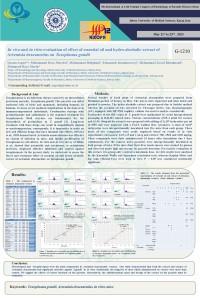 In vivo and in vitro evaluation of effect of essential oil and hydro-alcoholic extract of Artemisia dracunculus on Toxoplasma gondii