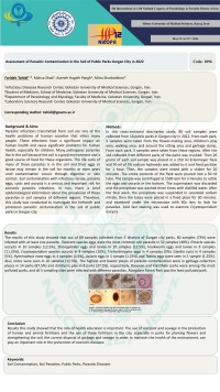 Assessment of Parasitic Contamination in the Soil of Public Parks Gorgan City