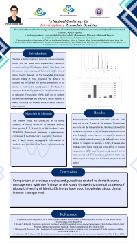 Evaluation the level of knowledge and practice of dental students of Alborz University of Medical Sciences about traumatic dental injuries