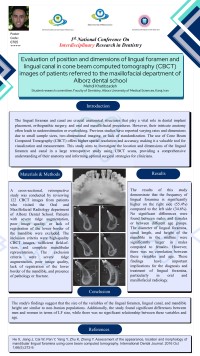 Evaluation of position and dimensions of lingual foramen and lingual canal in cone beam computed tomography (CBCT) images of patients referred to the maxillofacial department of Alborz dental school