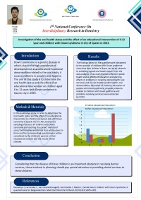 Investigation of the oral health status and the effect of an educational intervention of 6-12 years old children with Down syndrome in city of Qazvin in 2023.